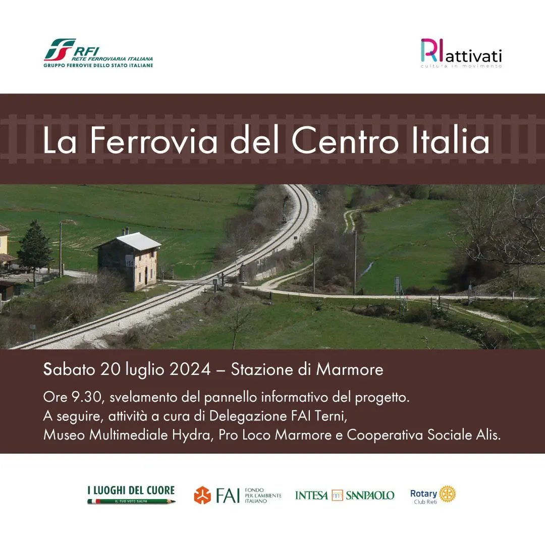 Scopri di più sull'articolo Il 20 luglio 2024 c’è “La ferrovia del Centro Italia”